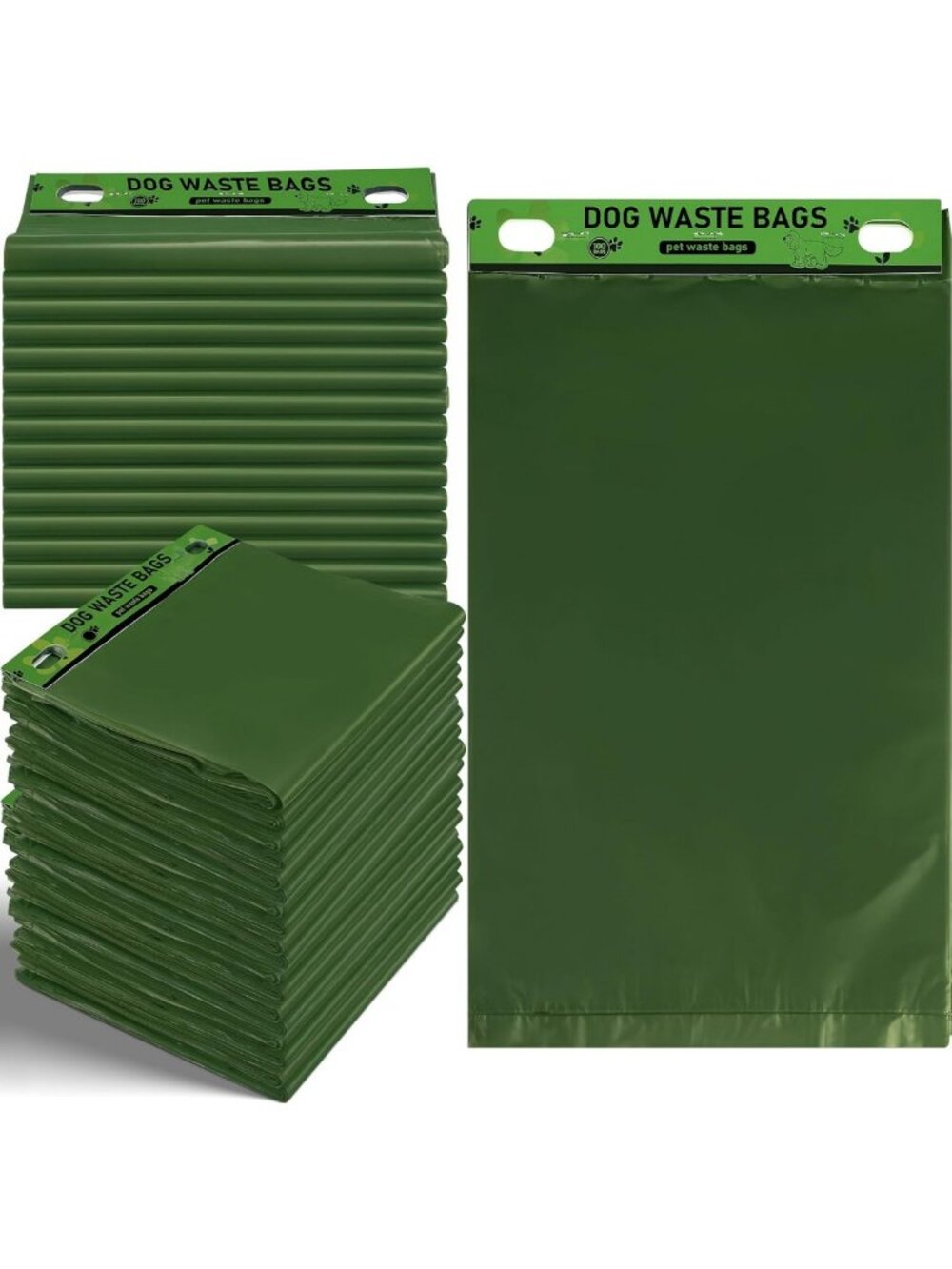 5000 Pcs Eco-Friendly Dog Waste Bags, Compatible with Stations, Green Color